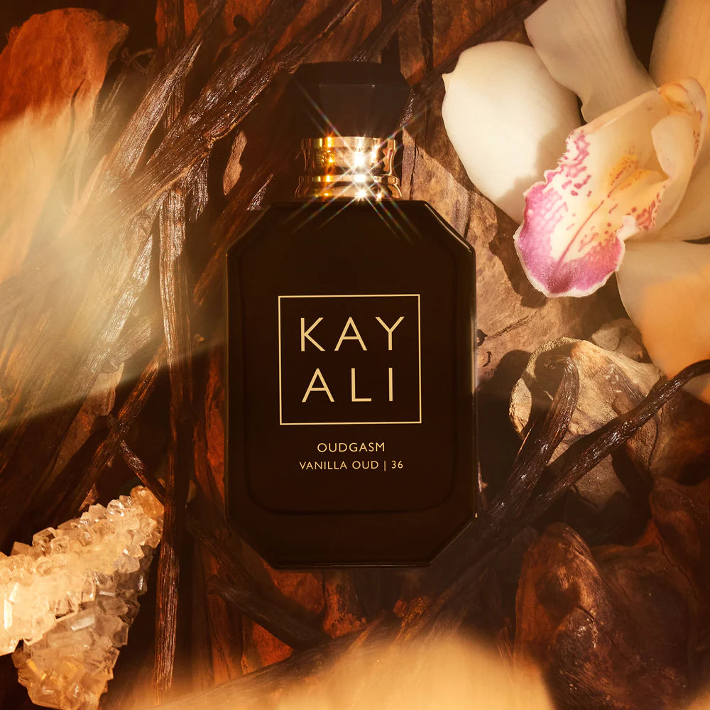 Bottle of Kayali Oudgasm Vanilla Oud | 36 – oriental perfume with vanilla, oud, and saffron notes