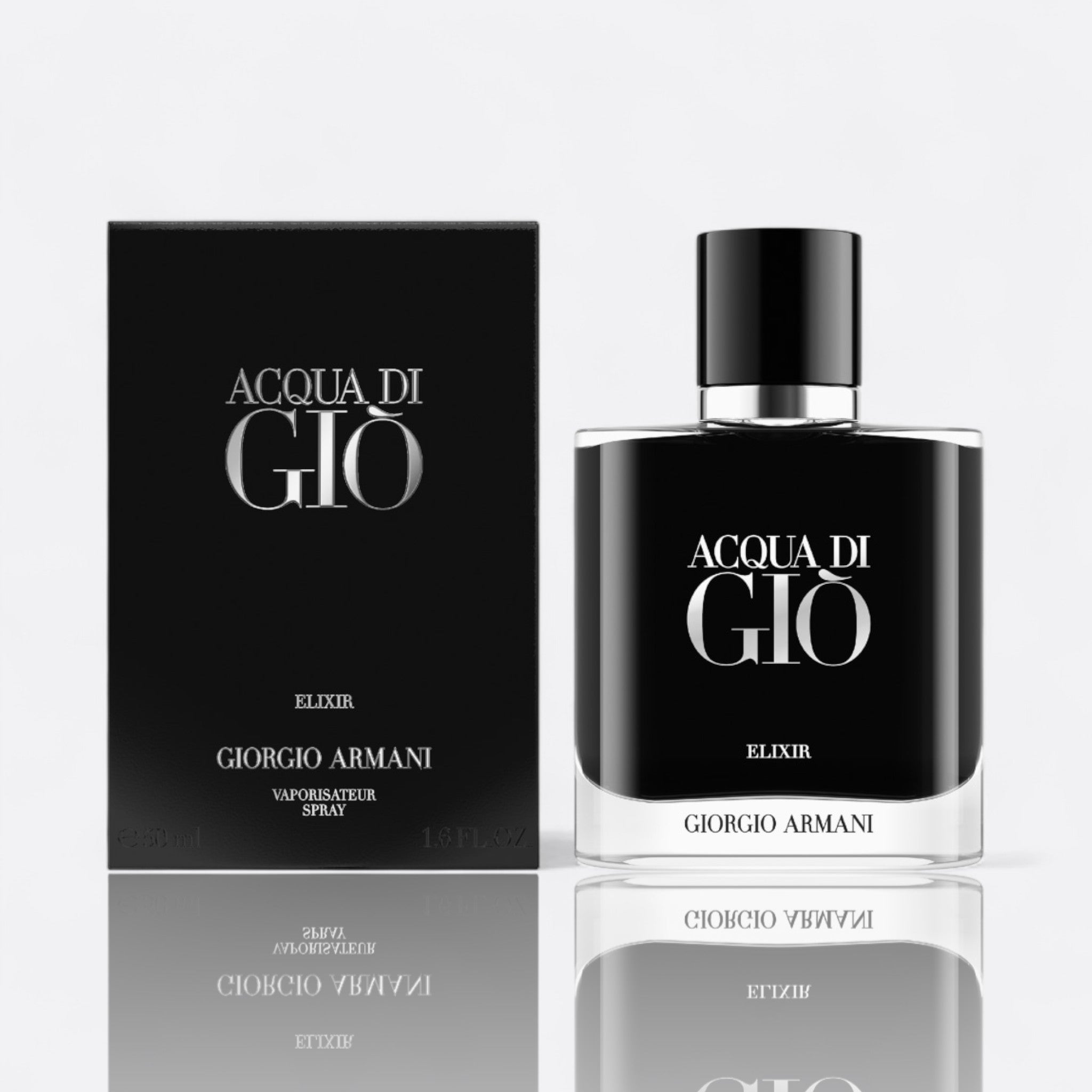 Giorgio Armani Acqua di Giò Elixir Eau de Parfum for men – bergamot green mandarin violet leaf leather patchouli deep woody aquatic fragrance bottle