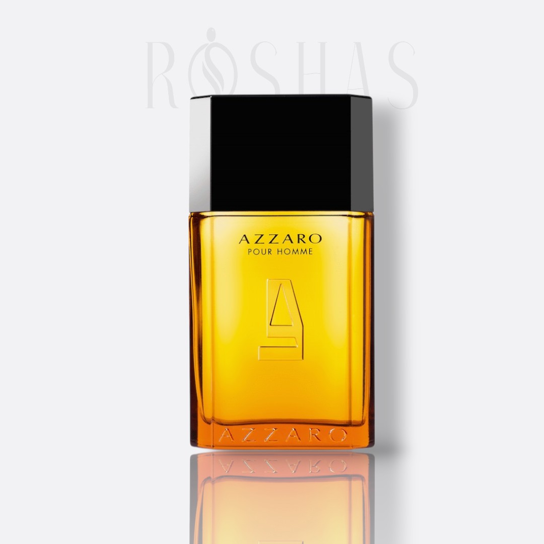 Azzaro Pour Homme Eau de Toilette for men classic amber glass fragrance bottle
