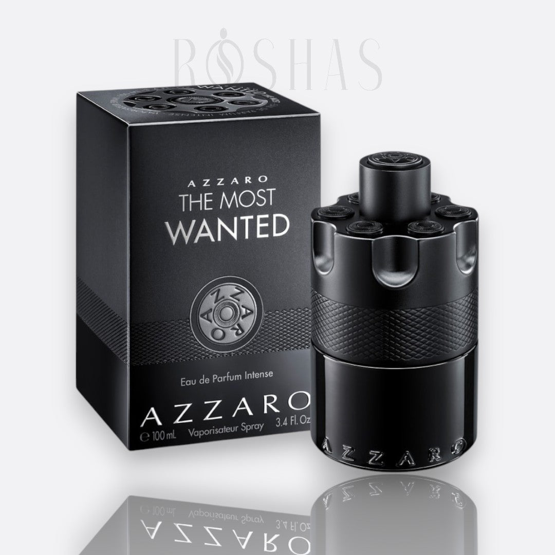 Azzaro The Most Wanted Eau de Parfum Intense for men matte black barrel fragrance bottle