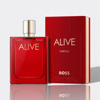 BOSS Alive Parfum fragrance bottle - a vibrant and empowering women's perfume.
