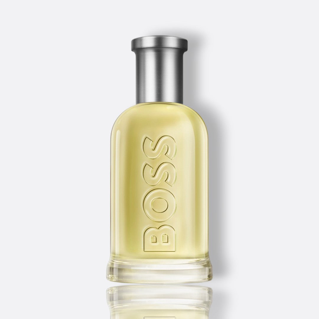 BOSS Bottled Eau de Toilette fragrance bottle - a fresh and timeless men's scent.
