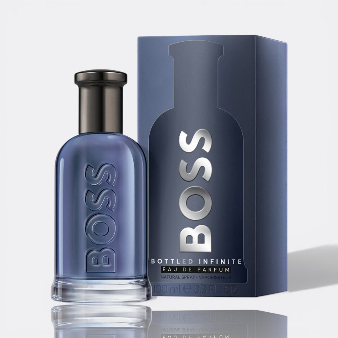BOSS Bottled Infinite fragrance bottle - a fresh and powerful men's scent.
