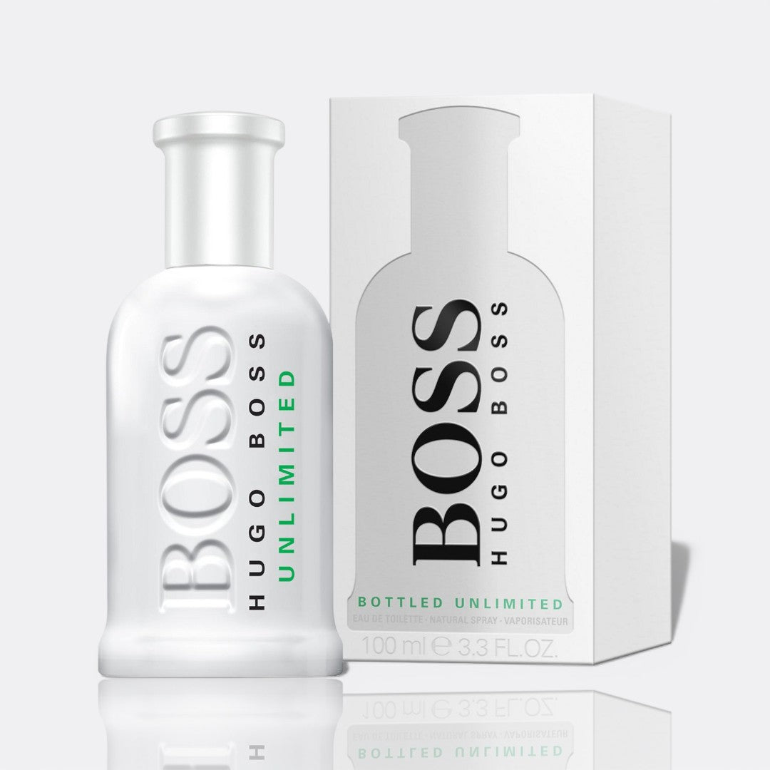 BOSS Bottled Unlimited fragrance bottle - a fresh and energetic men's perfume.
