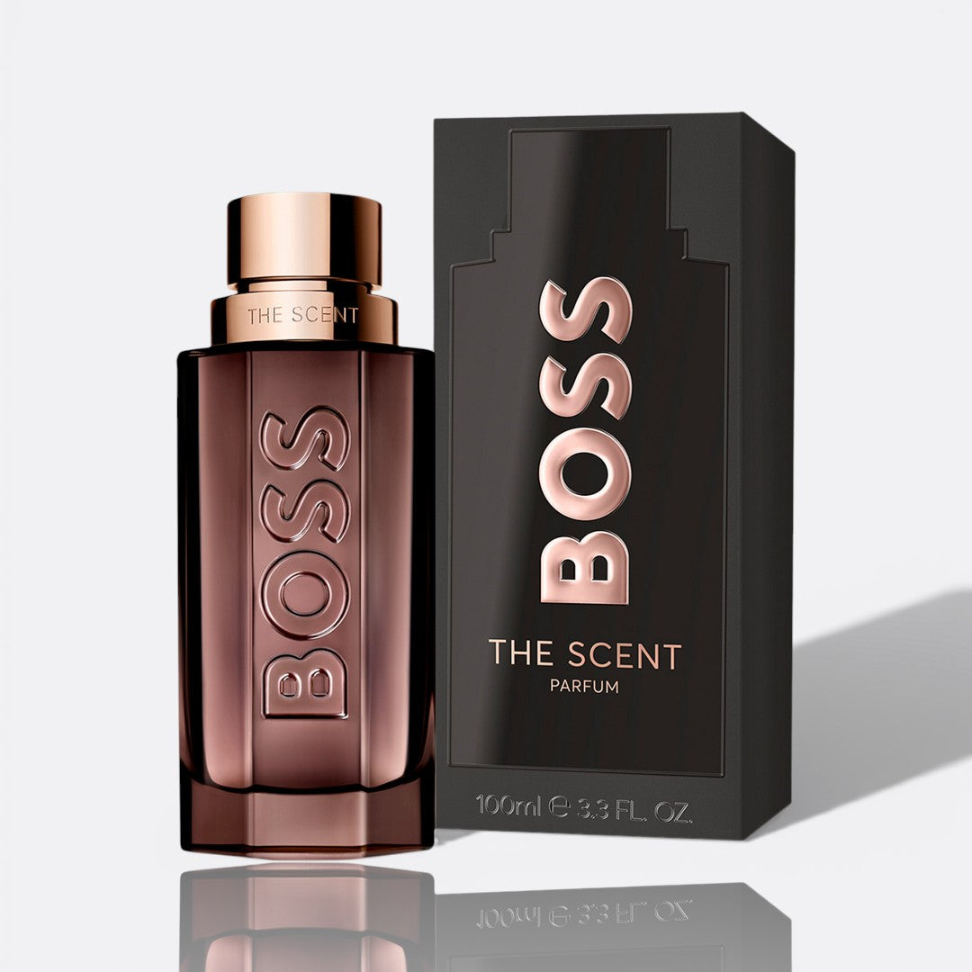 BOSS The Scent Parfum fragrance bottle - a deep and seductive men's perfume.
