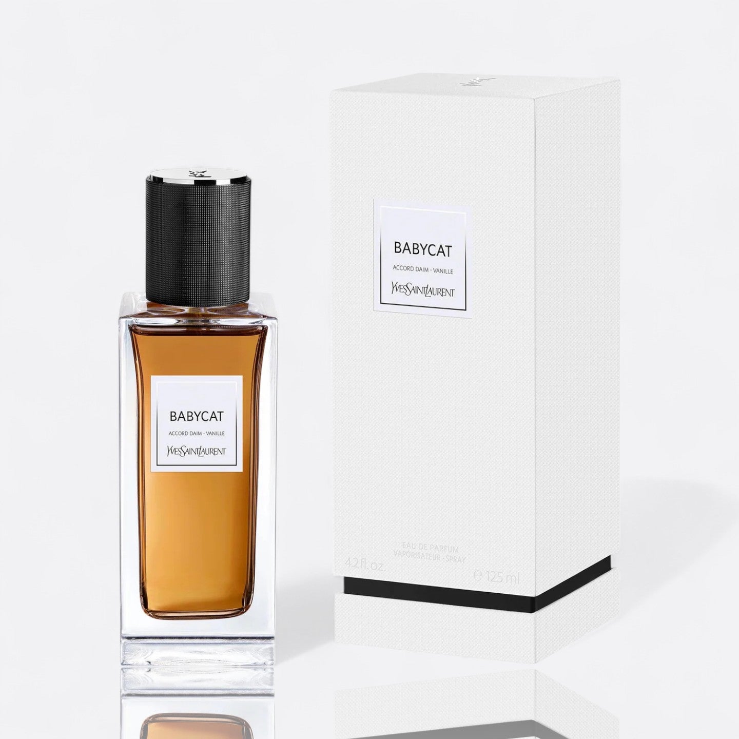 Yves Saint Laurent Babycat Eau de Parfum – pink pepper saffron vanilla suede unisex fragrance bottle