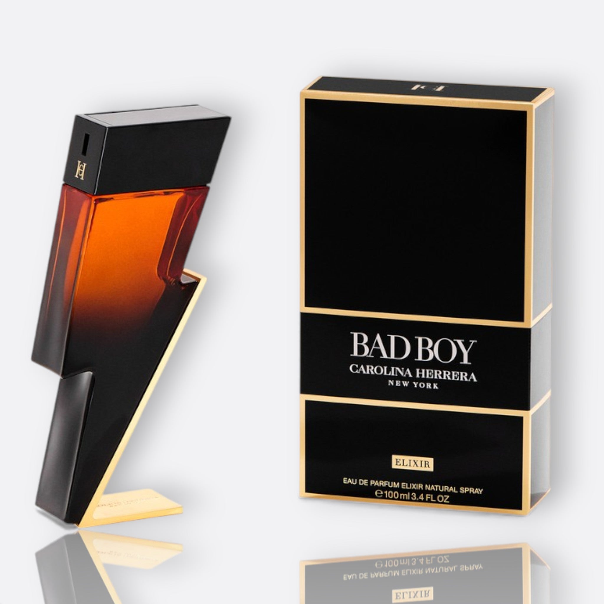 Bad Boy Elixir Eau de Parfum bottle – bold men’s fragrance with spicy, deep, and sensual notes