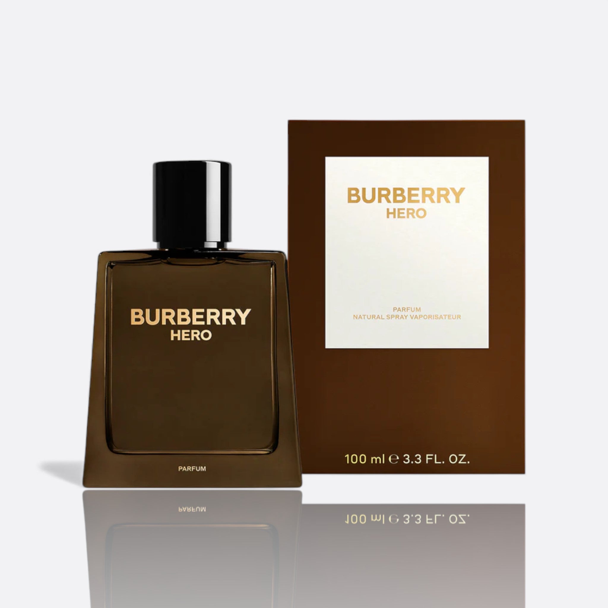 Burberry Hero Parfum bottle – rich and intense men’s fragrance with woody and smoky notes