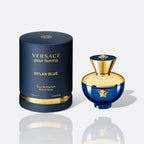 Dylan Blue Pour Femme Eau de Parfum bottle – feminine fragrance with fruity, floral, and woody notes