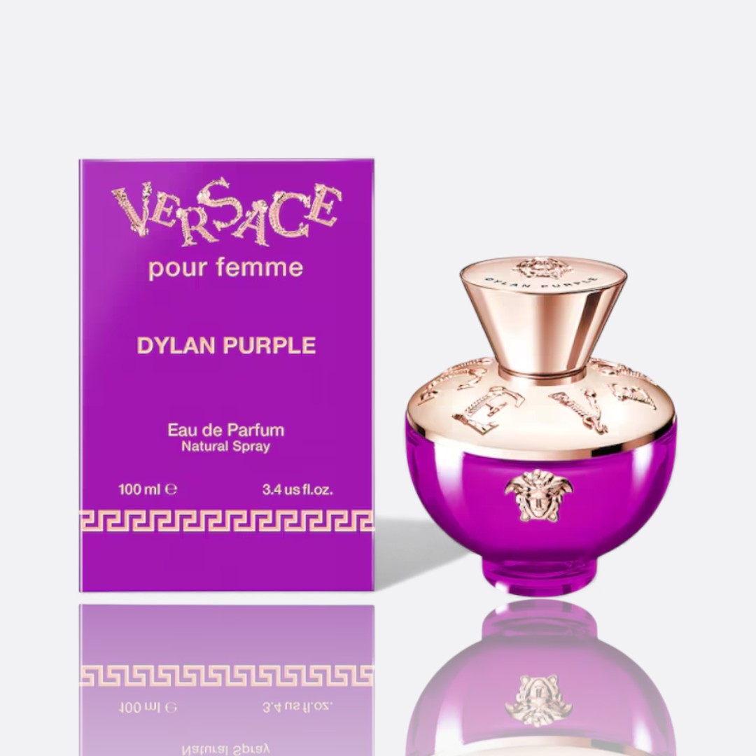 Dylan Purple Eau de Parfum bottle – bright women’s fragrance with citrus, floral, and musky notes