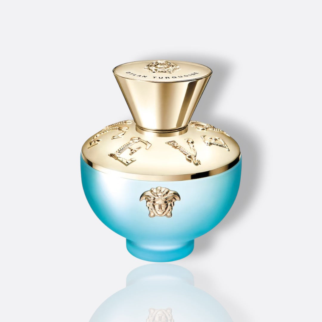 Dylan Turquoise Eau de Toilette bottle – tropical women’s fragrance with citrus, fruity, and floral notes