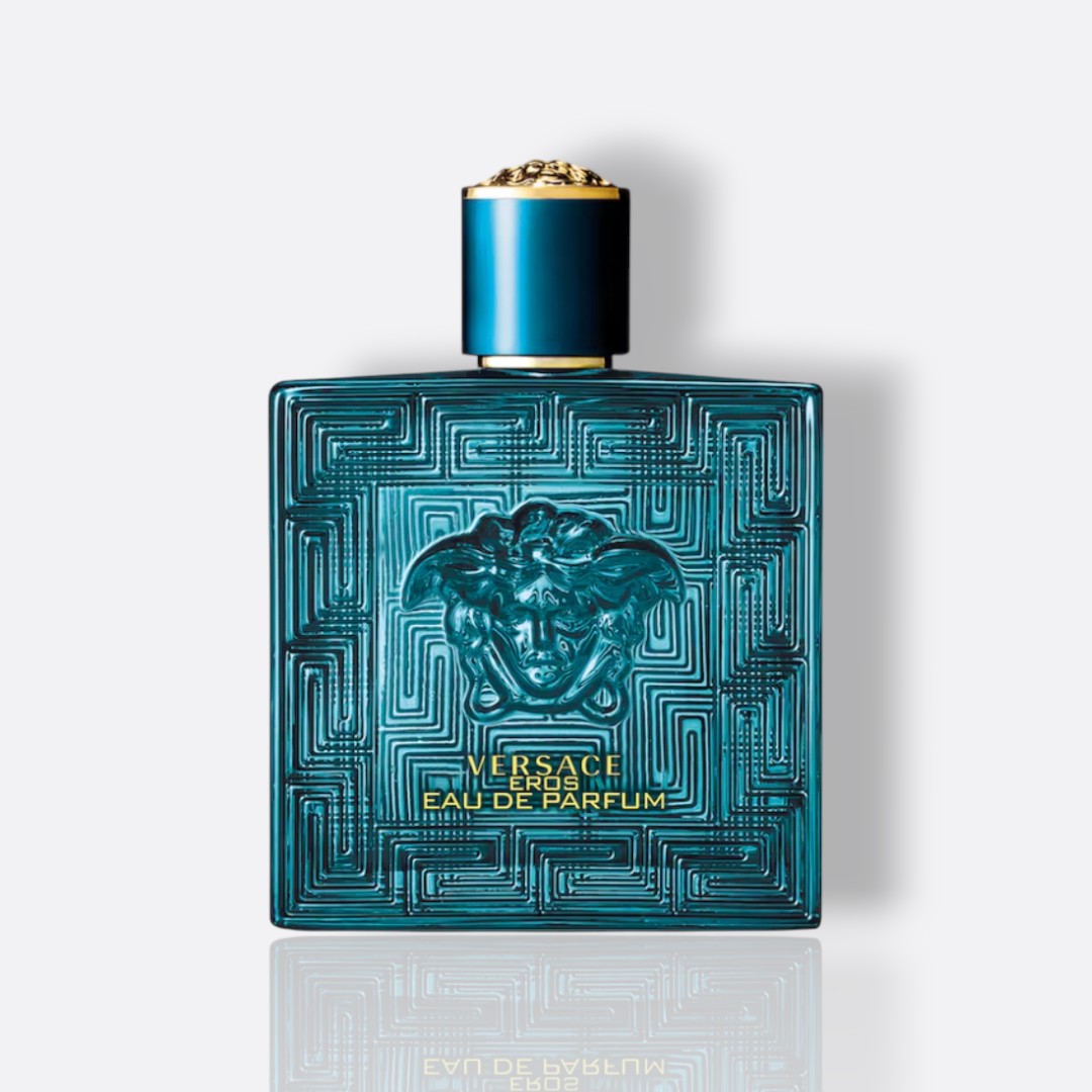 Eros Eau de Parfum bottle – seductive men’s fragrance with fresh, sweet, and woody notes