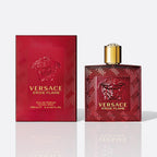 Eros Flame Eau de Parfum bottle – spicy and woody men’s fragrance with citrus and herbal warmth
