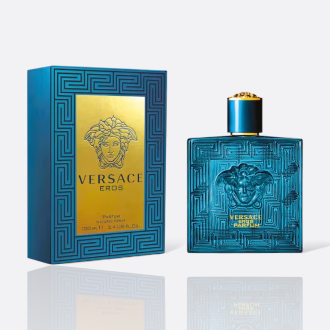 Eros Parfum bottle – intense men’s fragrance with fresh, woody, and ambery notes