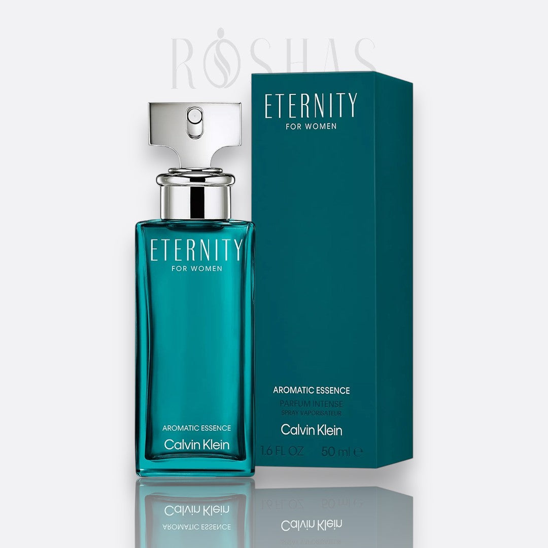 Calvin Klein Eternity Aromatic Essence for women teal glass fragrance bottle