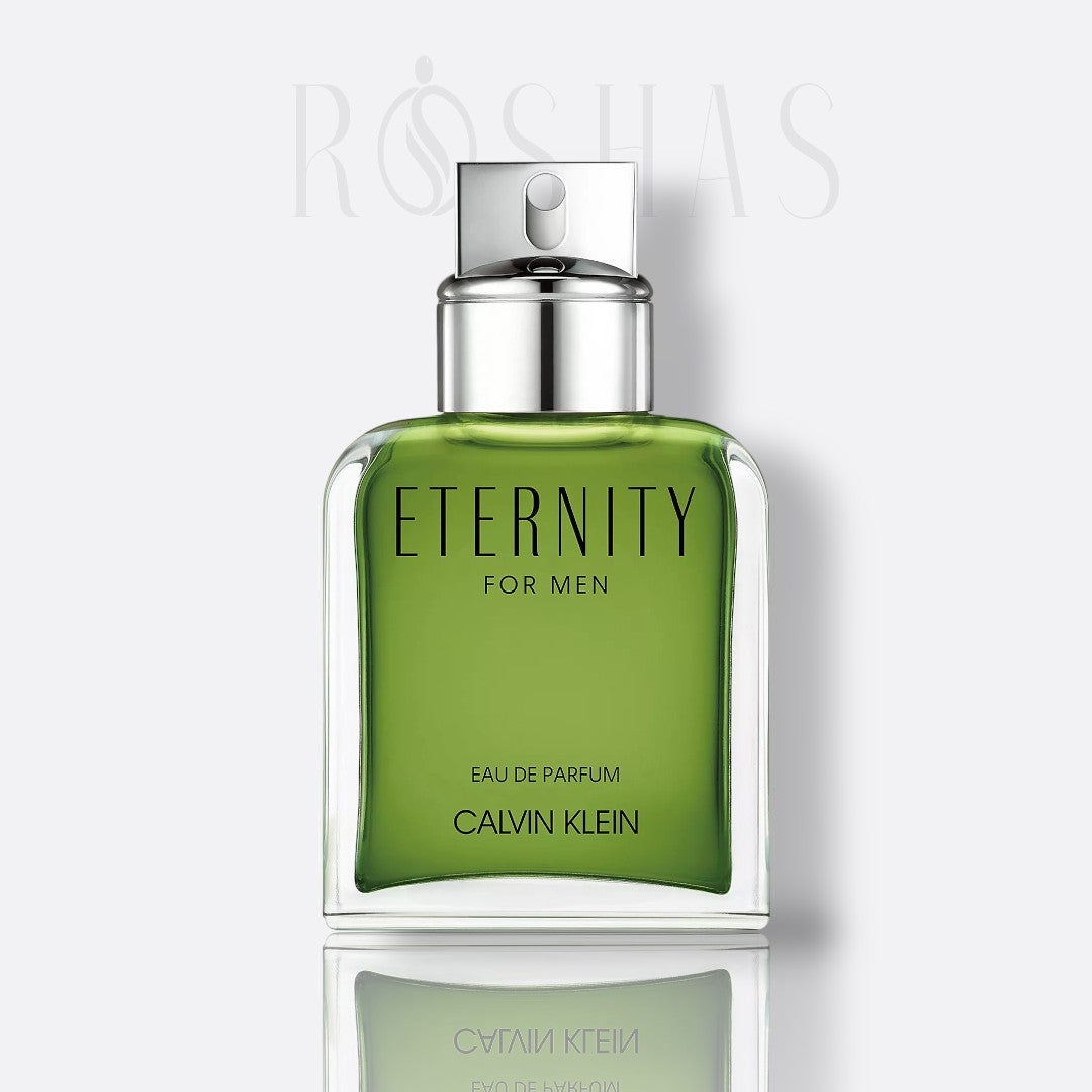 Calvin Klein Eternity for Men Eau de Parfum green glass fragrance bottle