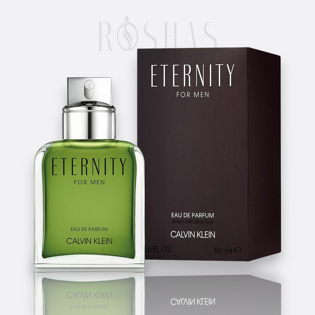 Calvin Klein Eternity for Men Eau de Parfum green glass fragrance bottle