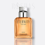 Calvin Klein Eternity Parfum for Men dark cognac glass fragrance bottle