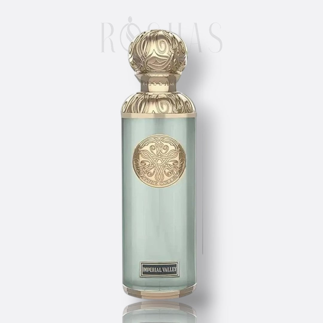 Bottle of Gissah Imperial Valley – luxurious oud perfume with amber and woody notes