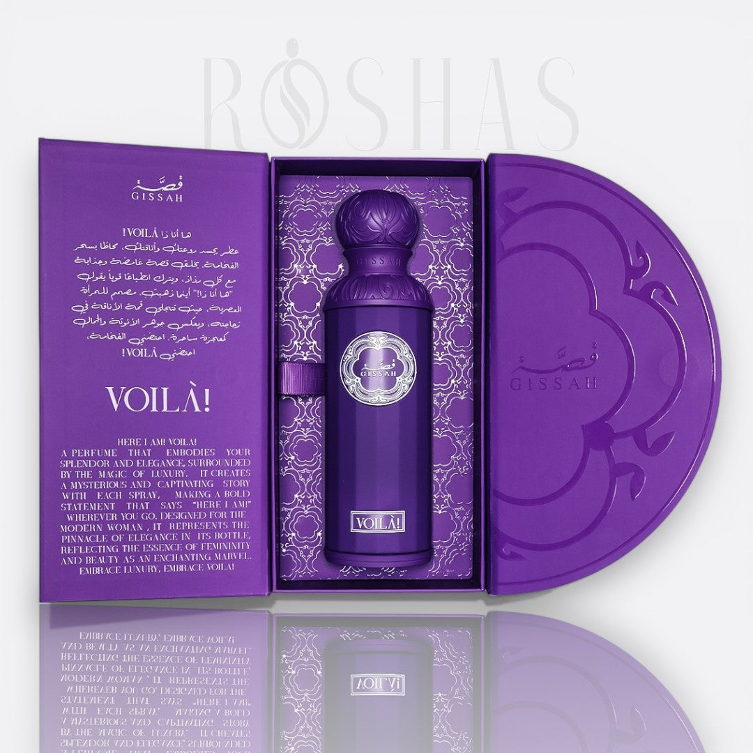 Bottle of Gissah Viola – elegant floral women’s perfume with fruity and musky notes