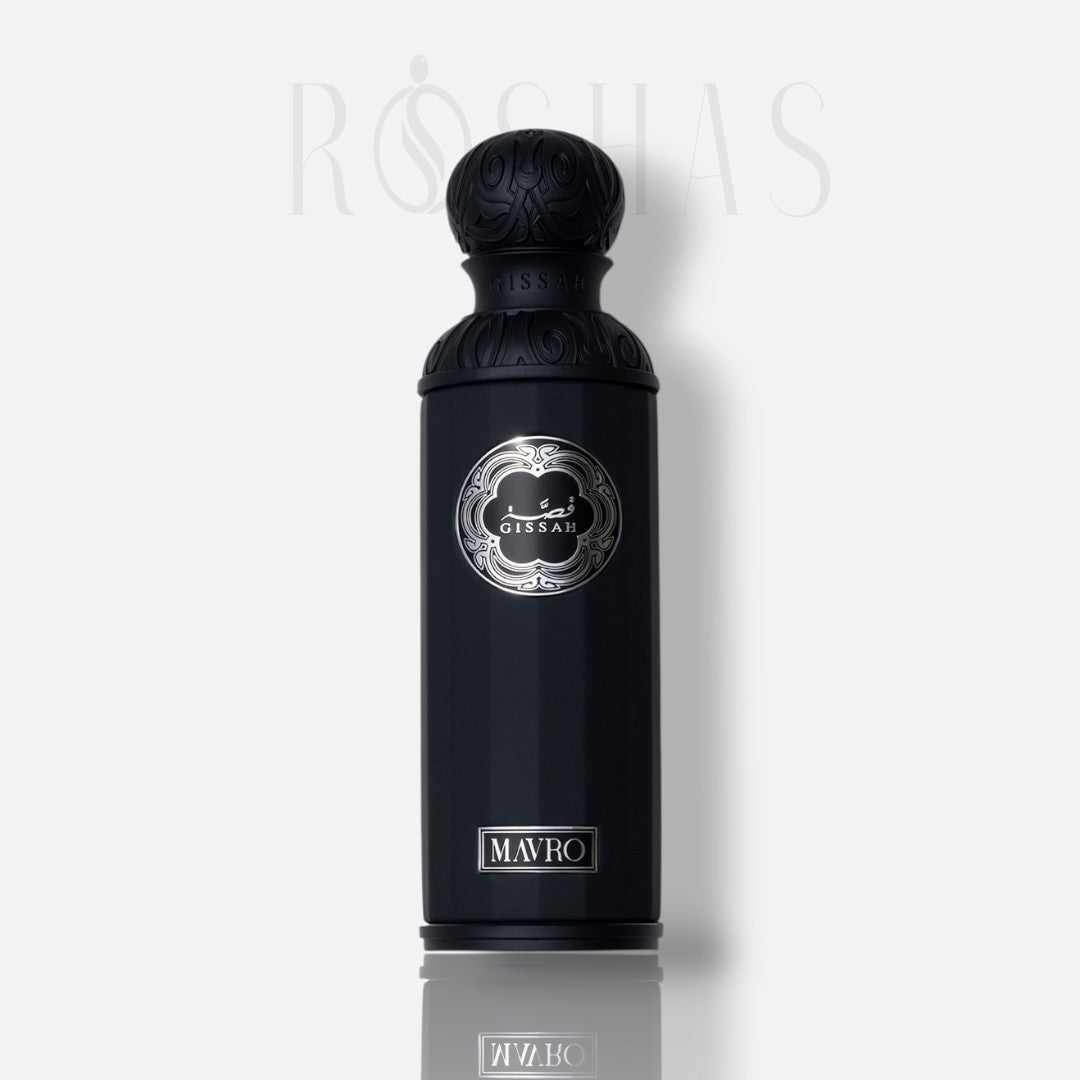 Bottle of Gissah Mavro – intense woody oriental perfume with smoky and warm notes