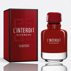 Givenchy L’Interdit Rouge Ultime Eau de Parfum for women – tuberose jasmine cocoa warm woods intense feminine fragrance bottle