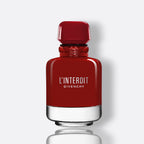 Givenchy L’Interdit Rouge Ultime Eau de Parfum for women – tuberose jasmine cocoa warm woods intense feminine fragrance bottle
