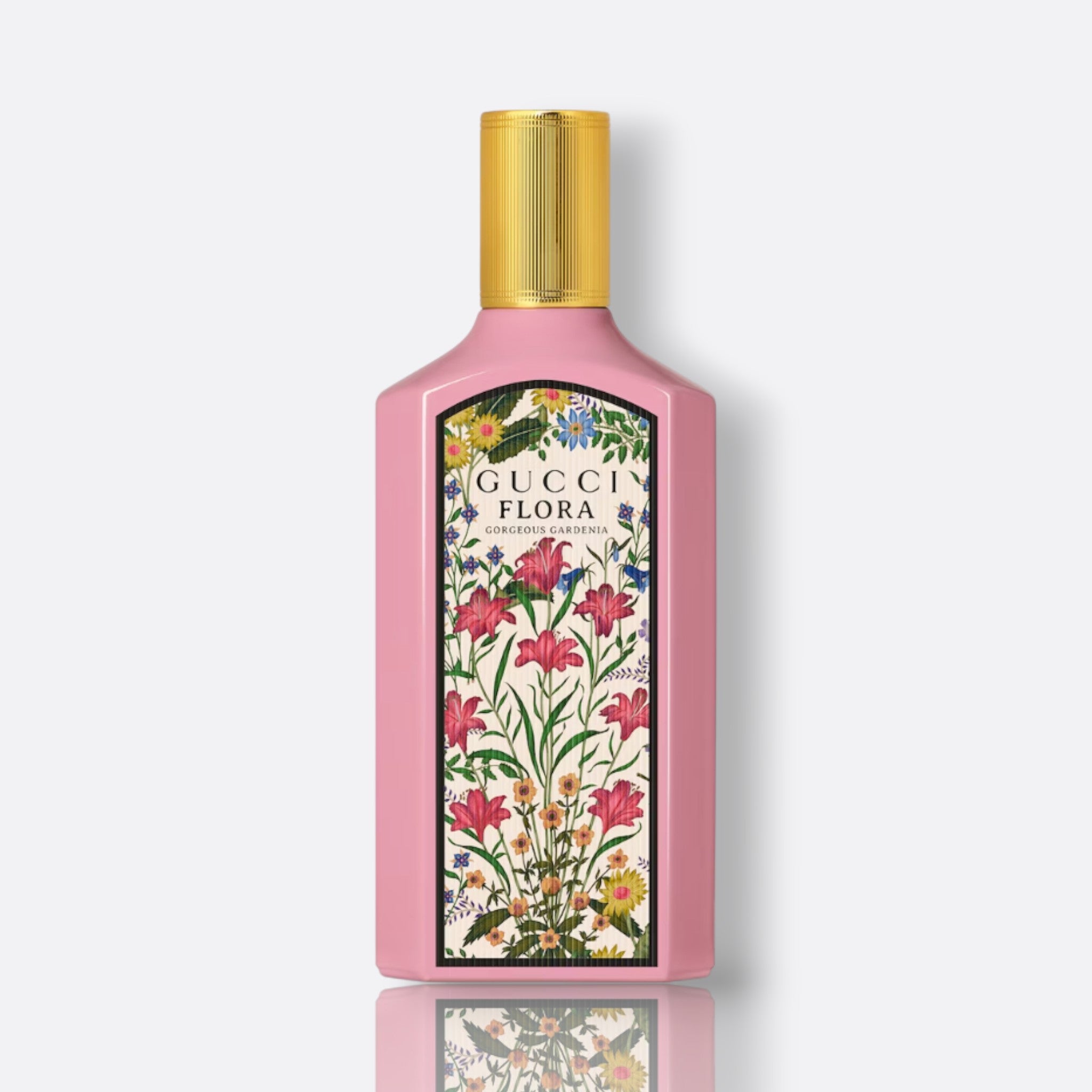 Gucci Flora Gorgeous Gardenia Eau de Parfum for women – gardenia jasmine pear blossom brown sugar sweet radiant feminine fragrance bottle 100 ml