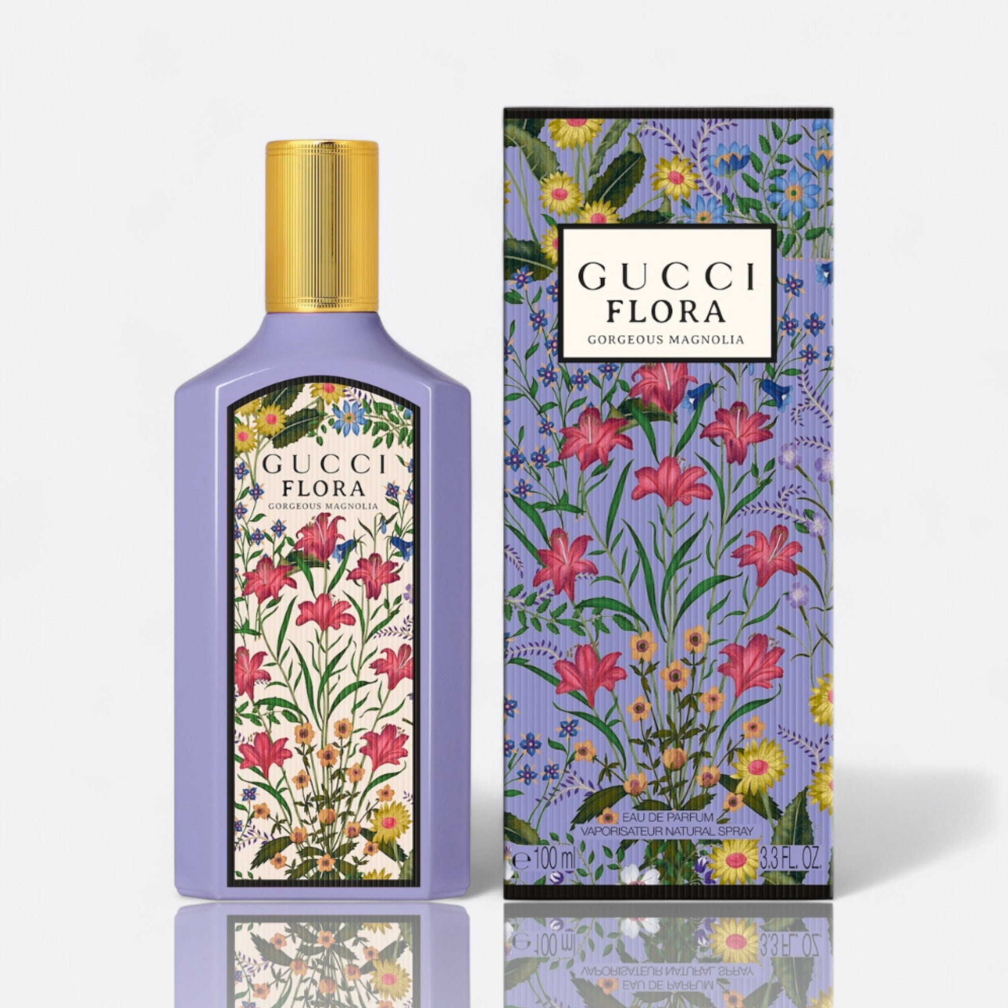 Gucci Flora Gorgeous Magnolia Eau de Parfum for women – magnolia dewberry patchouli musk bold feminine floral fragrance bottle 100 ml