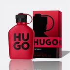 HUGO Intense Eau de Parfum fragrance bottle - a bold and dynamic men's perfume.
