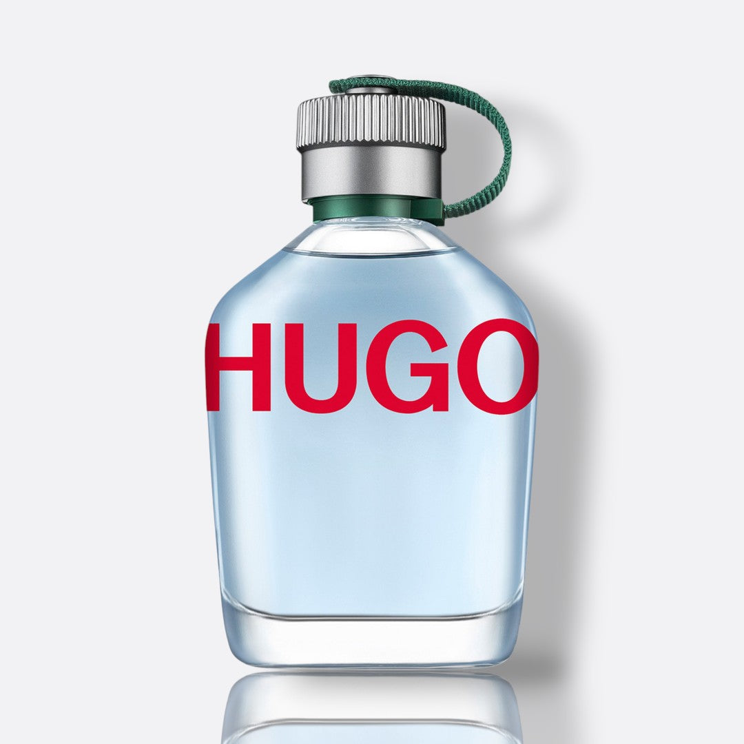 HUGO Man Eau de Toilette fragrance bottle - a fresh and energizing men's perfume.
