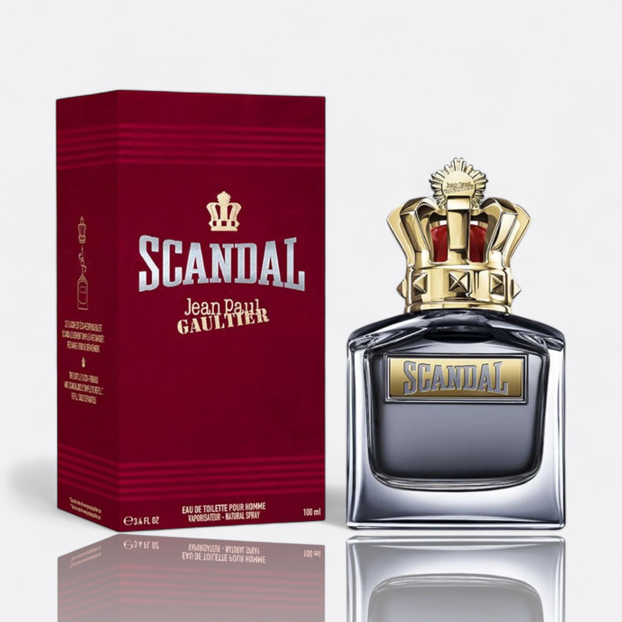 Scandal Pour Homme Eau de Toilette for men – mandarin clary sage caramel tonka bean vetiver woody masculine fragrance bottle
