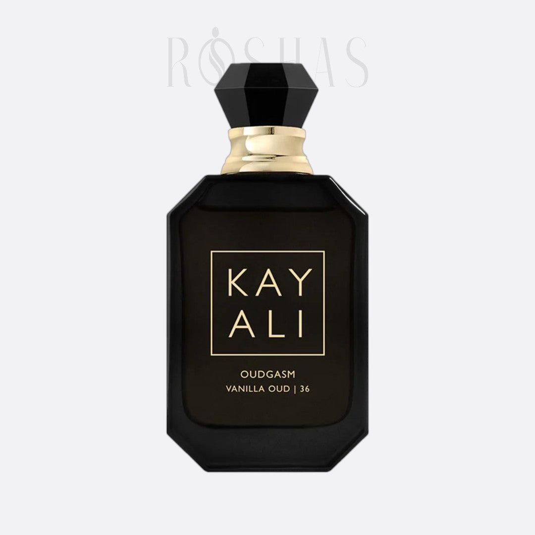 Bottle of Kayali Oudgasm Vanilla Oud | 36 – oriental perfume with vanilla, oud, and saffron notes