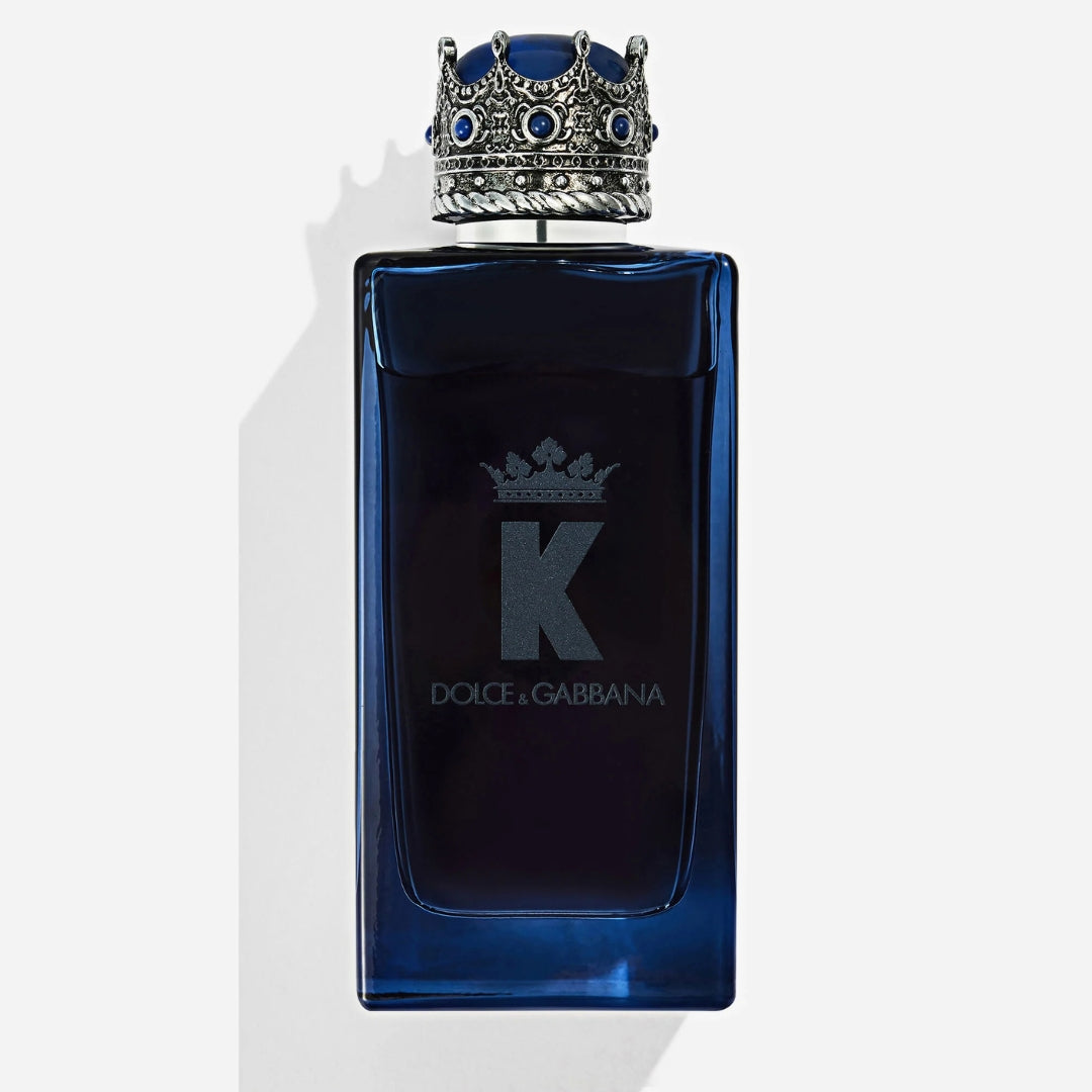 K by Dolce & Gabbana Eau de Parfum Intense for men – citrus fig woody deep sophisticated masculine fragrance bottle