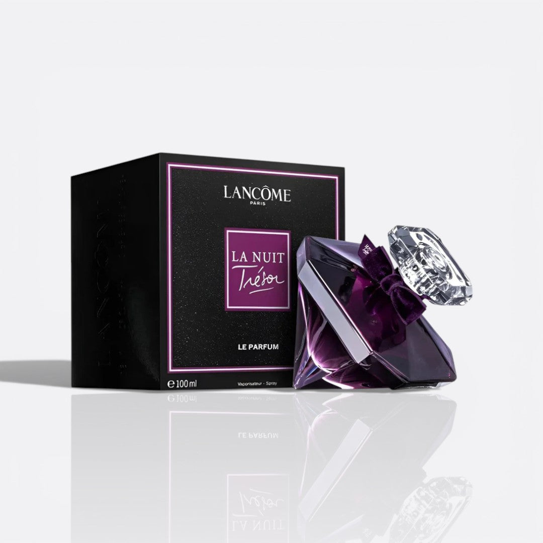 Bottle of La Nuit Trésor – Le Parfum by Lancôme – women’s perfume with deep vanilla and floral notes
