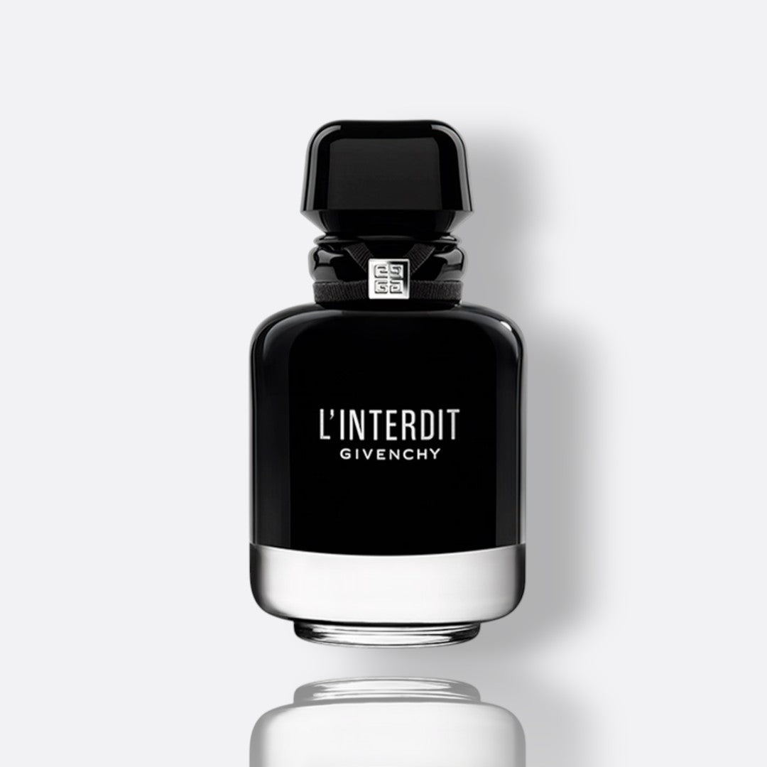 Givenchy L’Interdit Intense Eau de Parfum for women – tuberose orange blossom black sesame vanilla dark woods intense feminine fragrance bottle