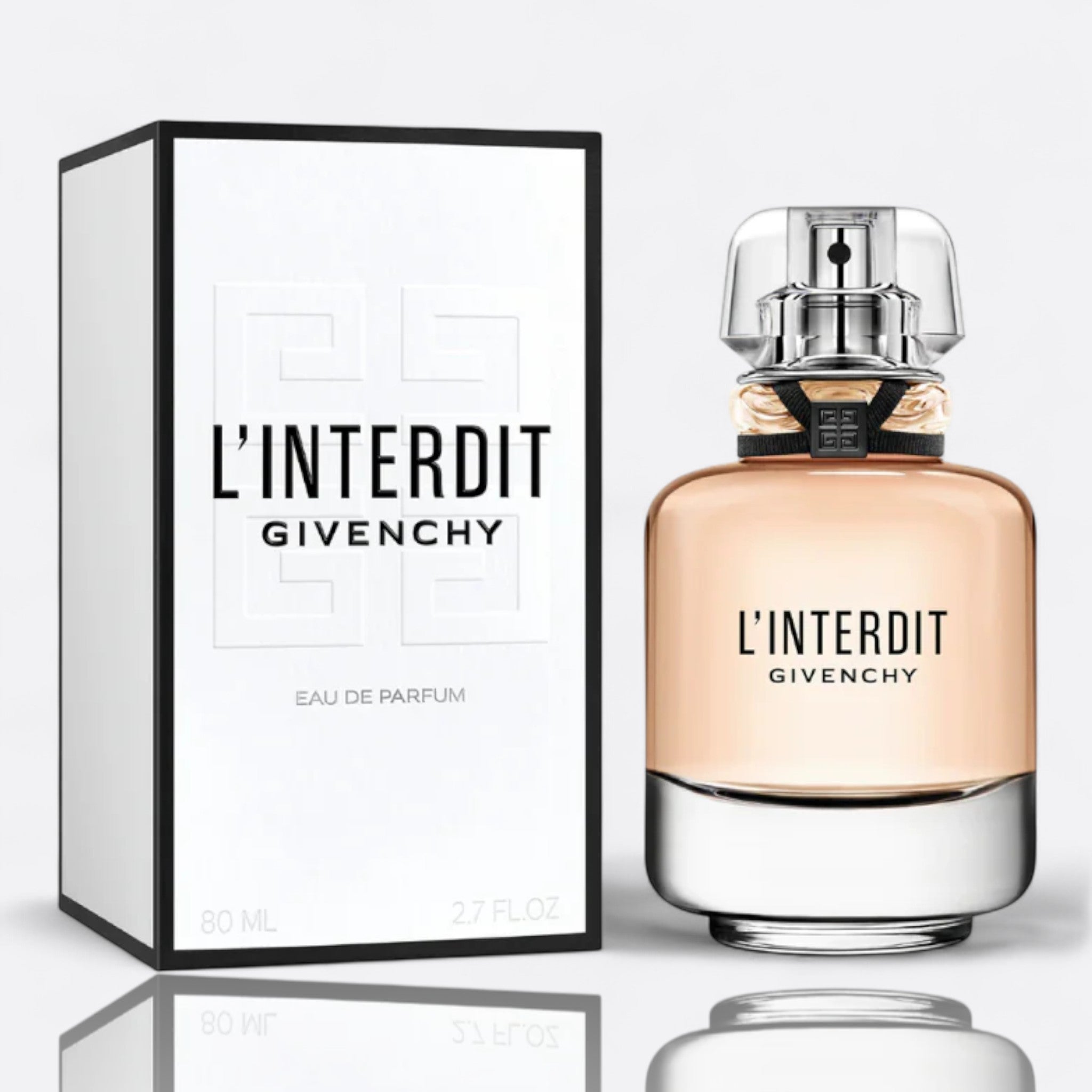 Givenchy L’Interdit Eau de Parfum for women – jasmine tuberose orange blossom dark woods elegant feminine fragrance bottle