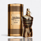 Le Male Elixir Parfum for men – lavender mint vanilla honey tonka bean tobacco rich masculine fragrance bottle
