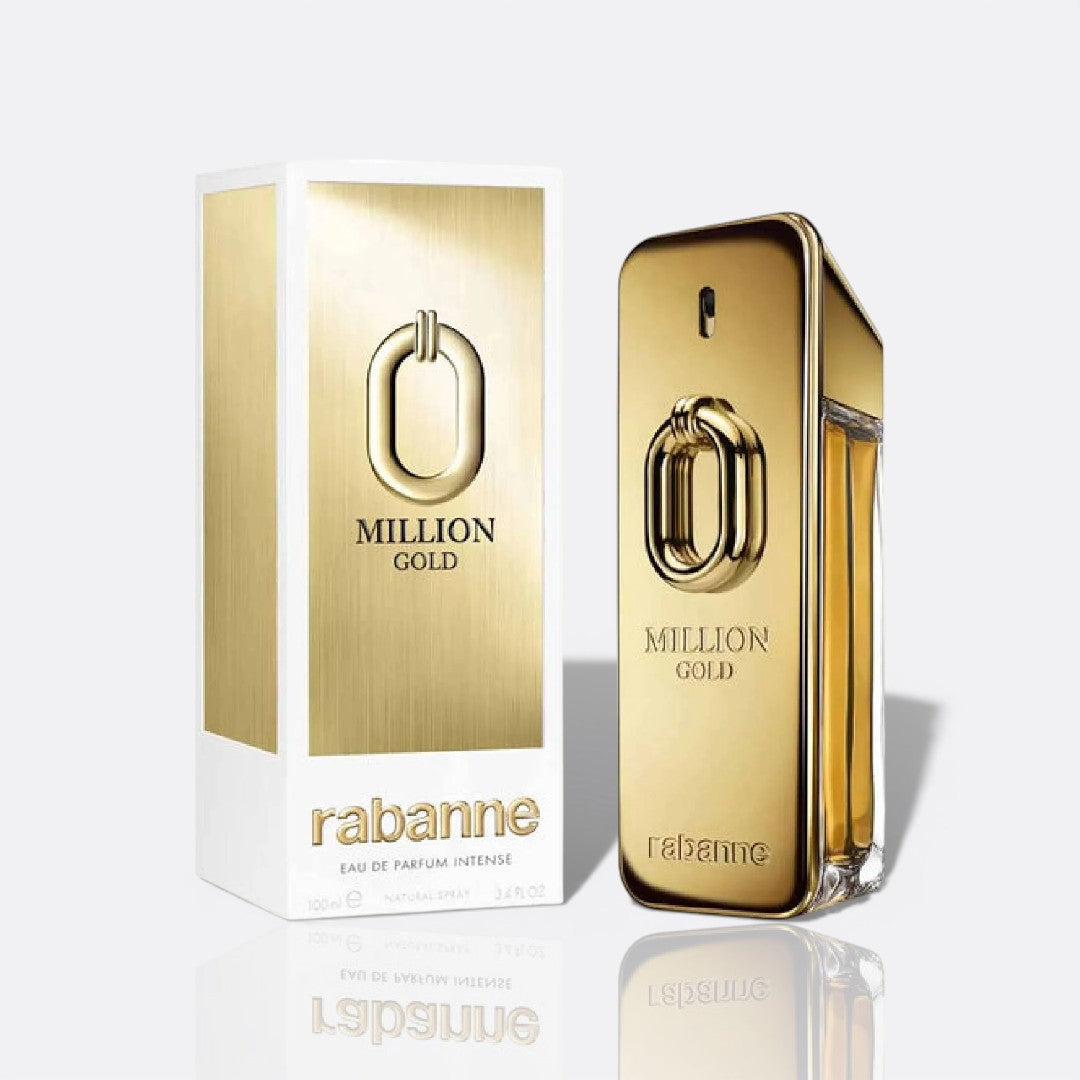 Bottle of Million Gold by Paco Rabanne – floral women’s perfume with rose and musk notes
