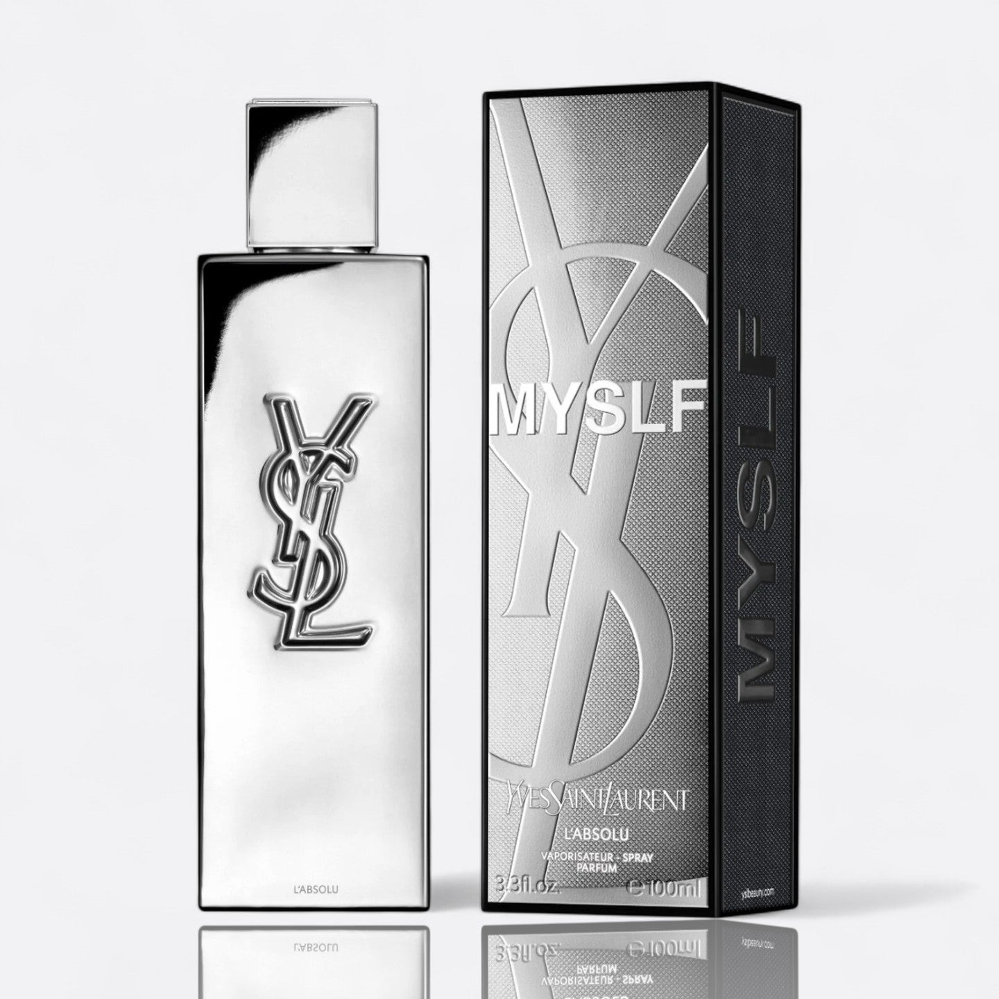 Yves Saint Laurent MYSLF L’Absolu for men – bergamot ginger cardamom orange blossom patchouli intense woody fragrance bottle