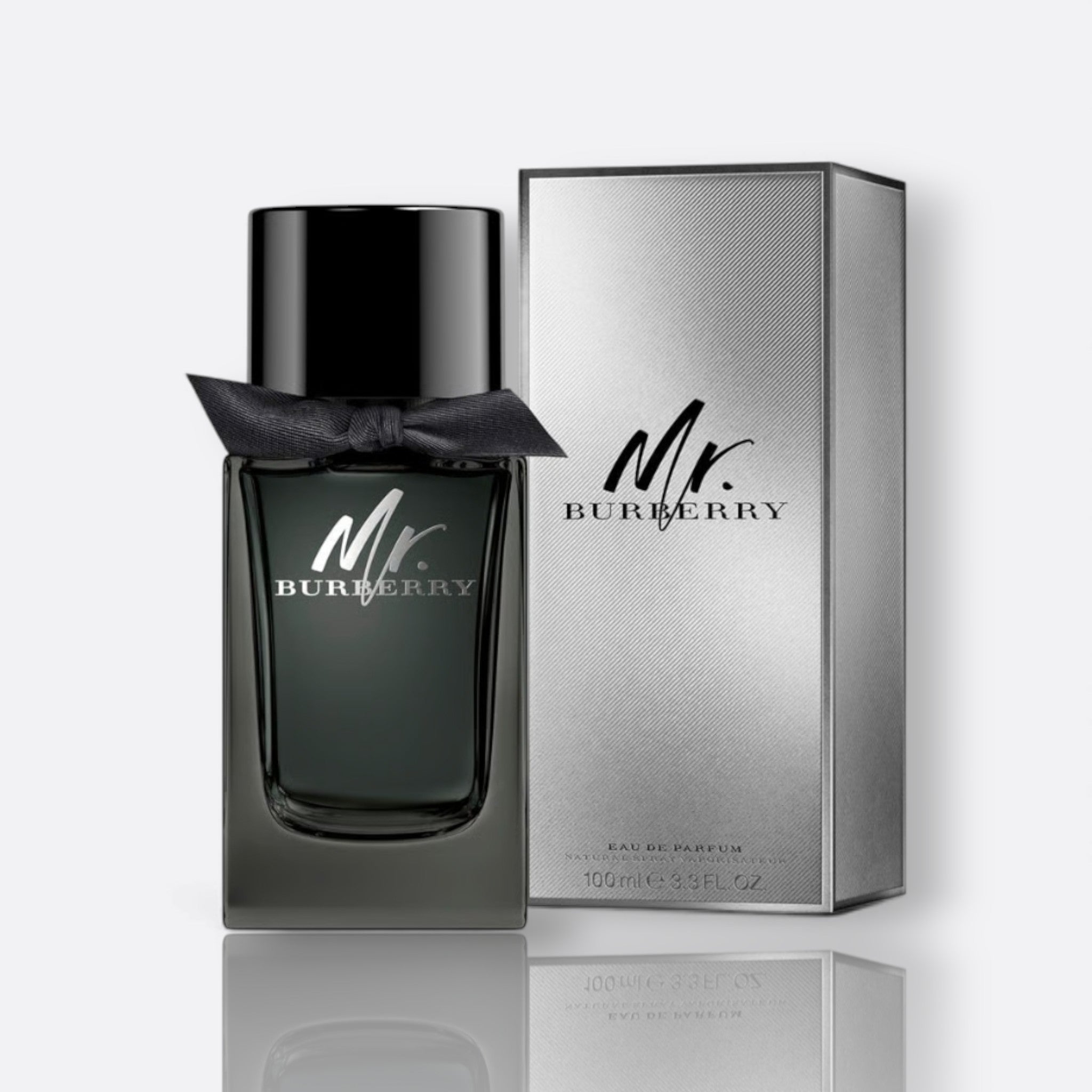 Mr. Burberry Eau de Parfum bottle – elegant men’s fragrance with spicy, woody, and amber notes
