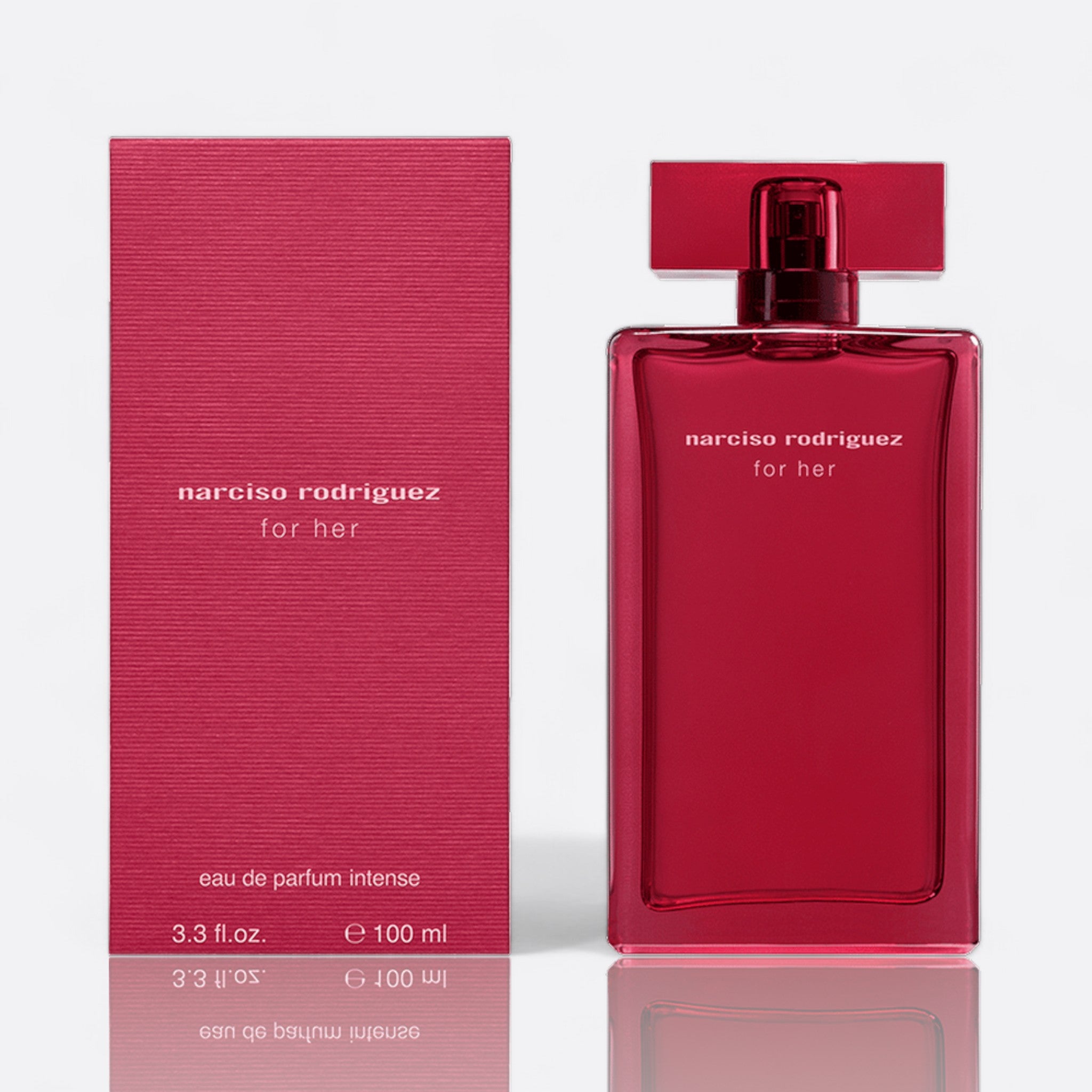 Narciso Rodriguez For Her Eau de Parfum Intense for women – jasmine ylang-ylang musk amber deep sensual feminine fragrance bottle