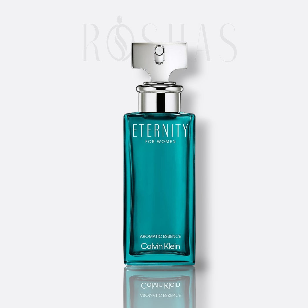 Calvin Klein Eternity Aromatic Essence for women teal glass fragrance bottle