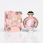 Bottle of Olympéa Blossom by Rabanne – fruity floral women’s perfume with rose and pear notes
