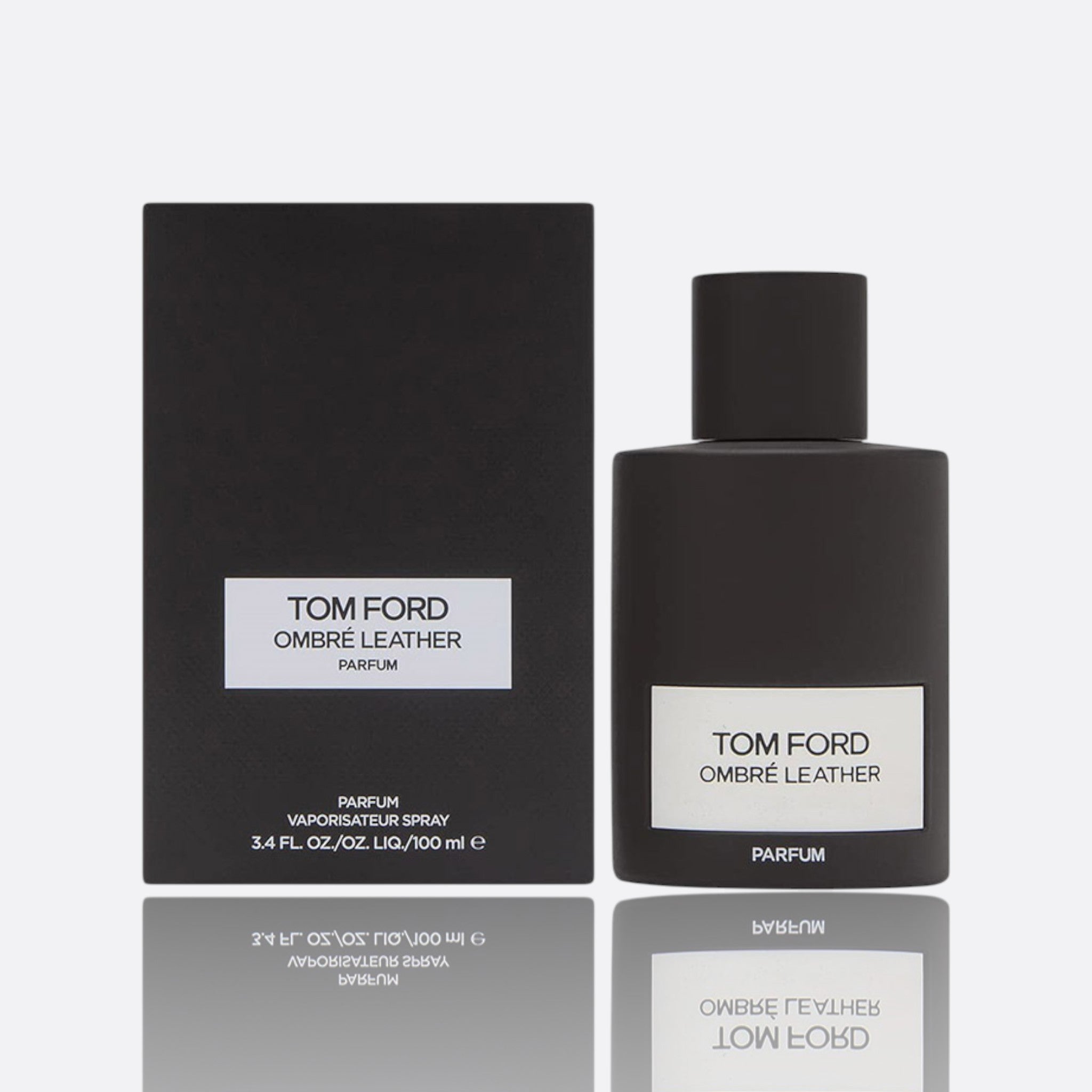 Ombré Leather Parfum – black leather orris cedarwood amber unisex fragrance bottle
