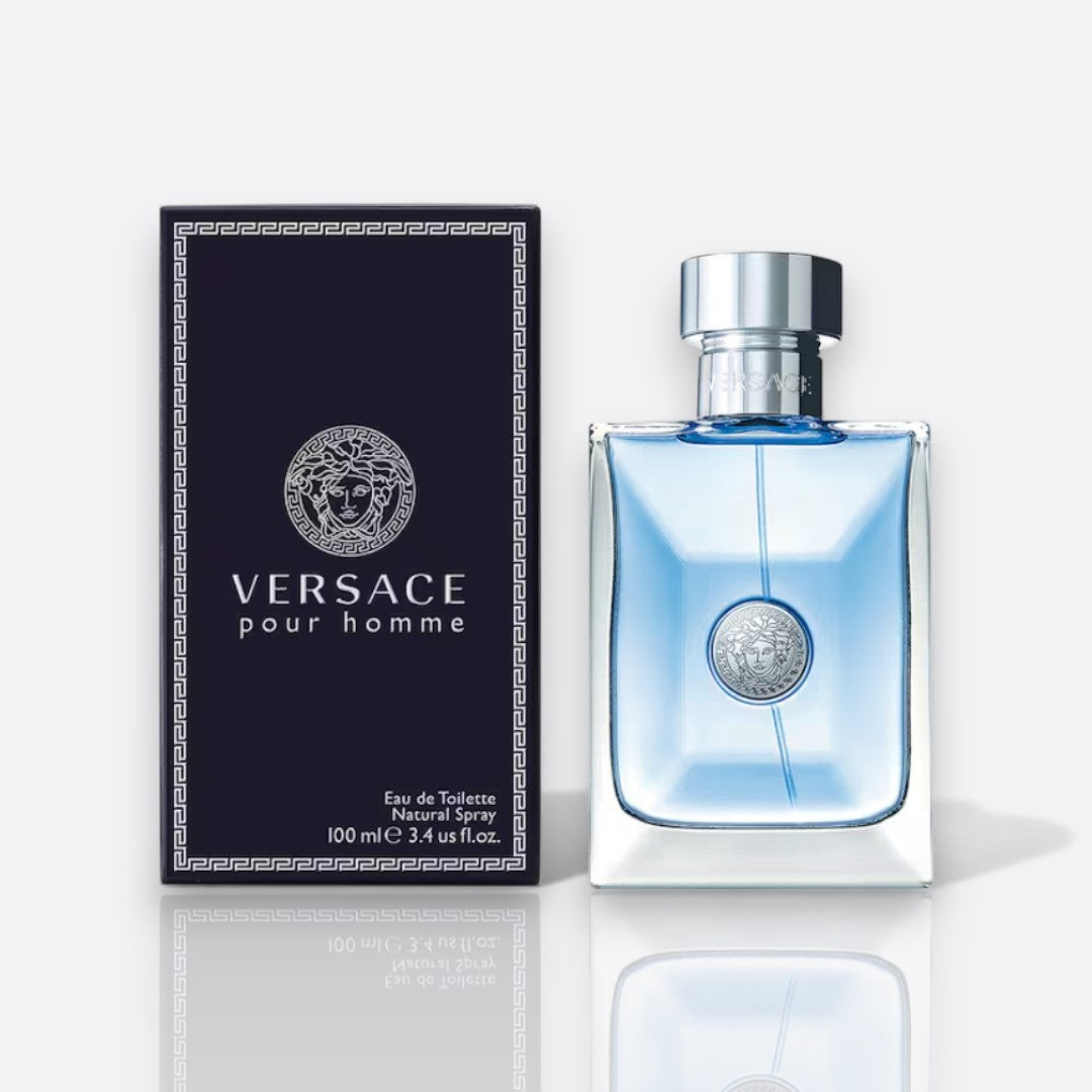 Pour Homme Eau de Toilette bottle – elegant men’s fragrance with fresh citrus and warm woody notes