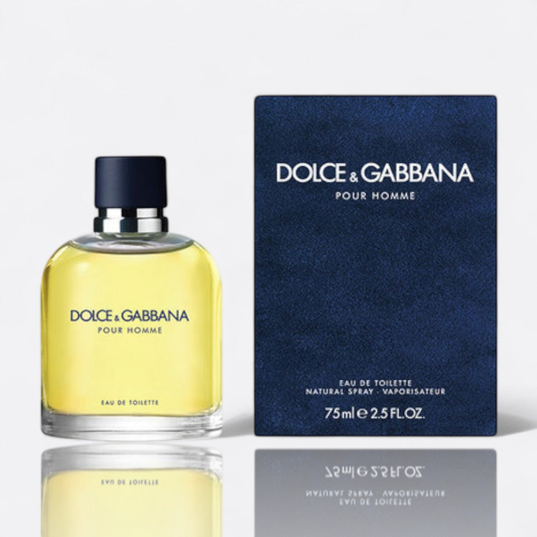 Dolce & Gabbana Pour Homme Eau de Toilette for men – citrus lavender tobacco aromatic masculine fragrance bottle
