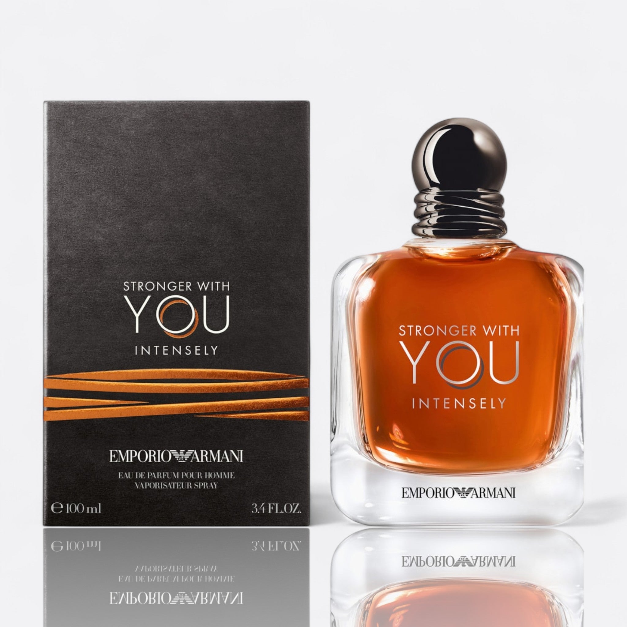 Emporio Armani Stronger With You Intensely Eau de Parfum for men – vanilla toffee amber tonka bean warm addictive fragrance bottle 100 ml
