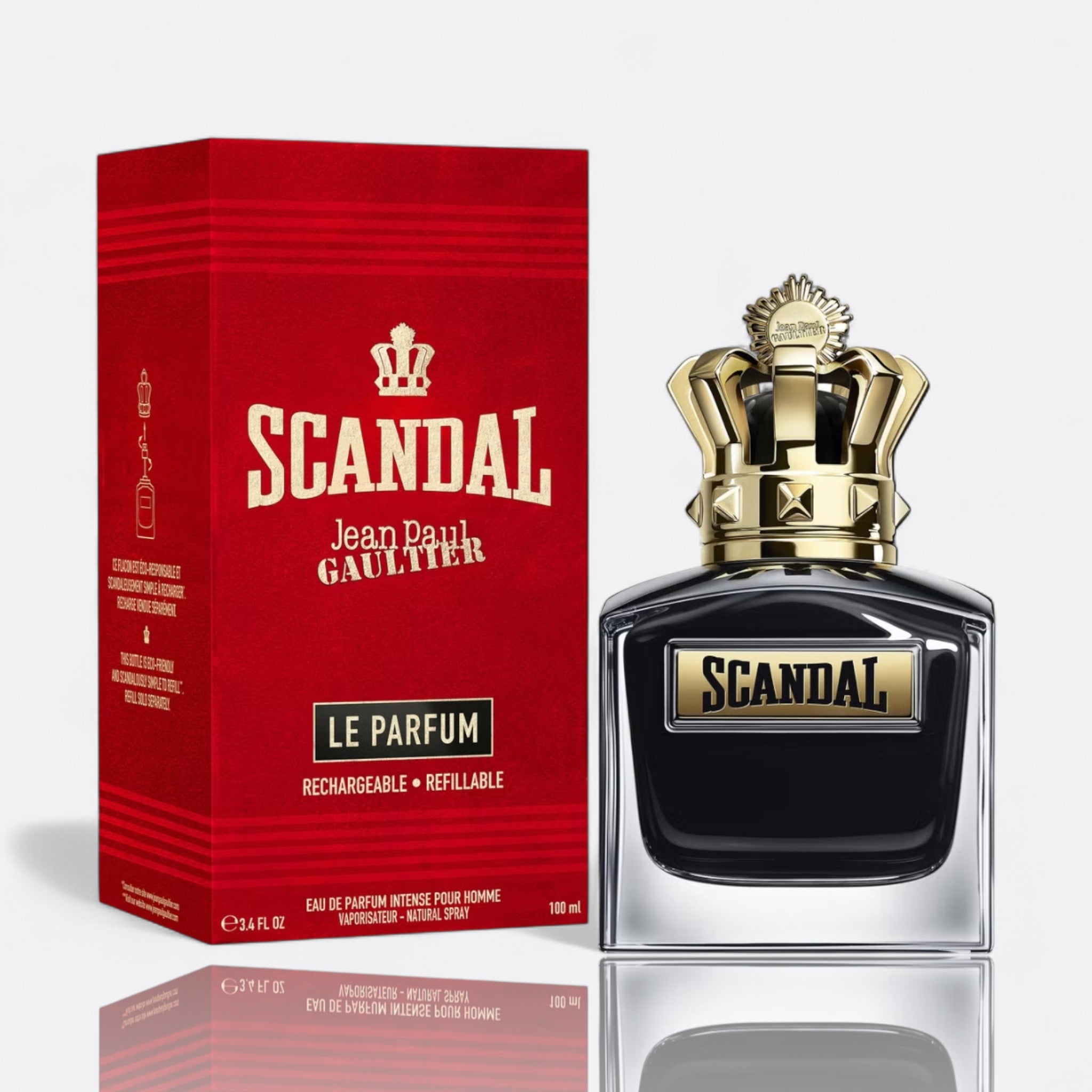Scandal Pour Homme Le Parfum for men – aromatic geranium tonka bean sandalwood bold woody oriental fragrance bottle
