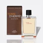 Terre d'Hermès Eau de Toilette bottle - a sophisticated and earthy men's fragrance.
